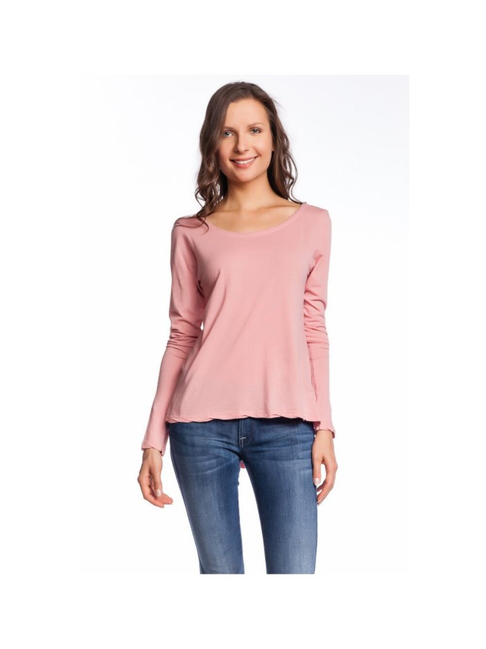 Velvet Sailor Pleat Top Blossom Pink Long Sleeve High Low Asymmetrical NWT XXS